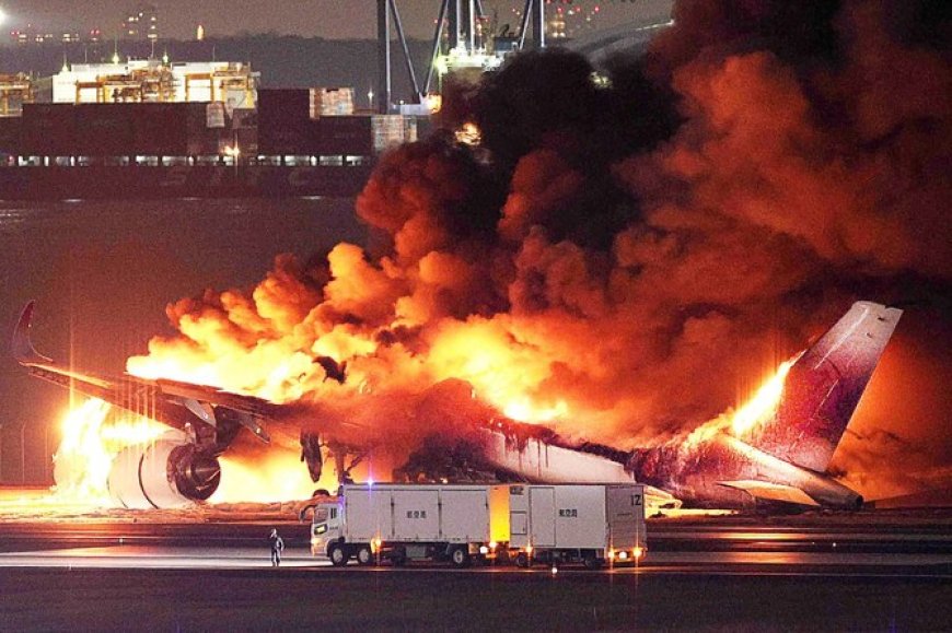 All 379 passengers, crew escape blaze on Japan Airlines plane after Tokyo airport collision