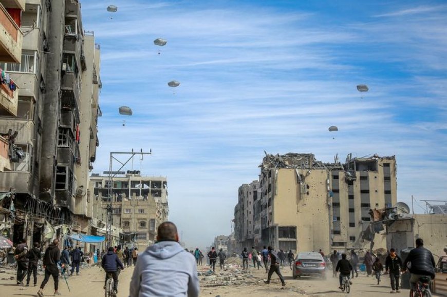 US carries out its first aid airdrop in Gaza Strip