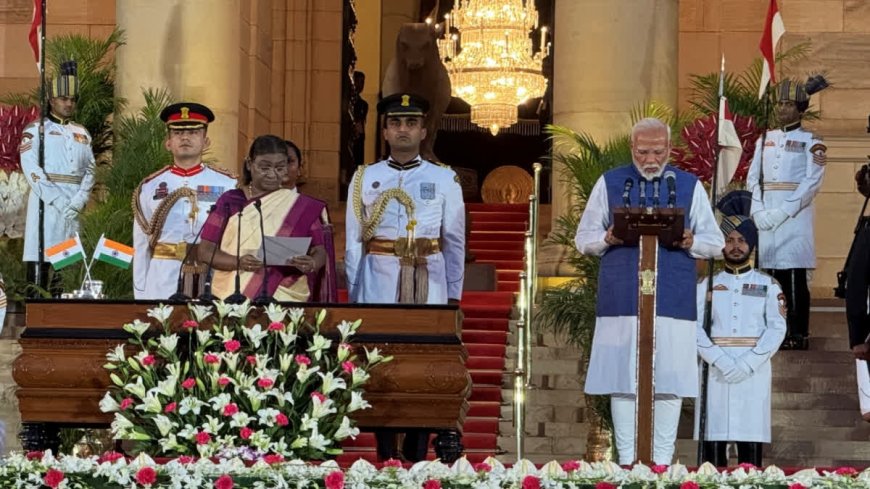 Modi sworn in for third term after narrow win