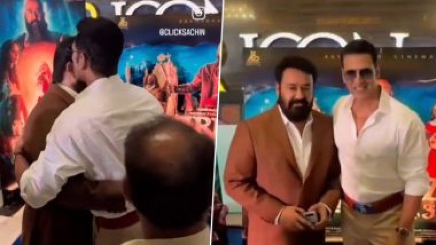 Mohanlal welcomes Akshay Kumar at ‘Barroz’ trailer launch with a warm hug