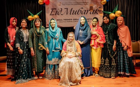 മൊഞ്ചത്തിയായി മണവാട്ടി, ഖൽബിൽ കല്യാണരാവ് കിനാവ് കണ്ട് മണവാളൻ! ഹൂസ്റ്റണിലെ ഈദ് ആഘോഷം നാടിന്റെ തനി പകർപ്പായി