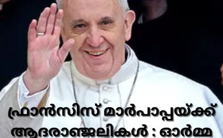 ഫ്രാൻസിസ് മാർപാപ്പയ്ക്ക് ആദരാഞ്ജലികൾ: ഓർമ്മ ഇൻറർനാഷണൽ