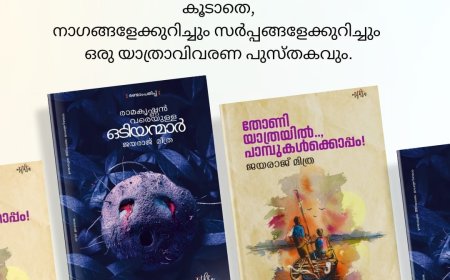 'തോണിയാത്രയിൽ പാമ്പുകൾക്കൊപ്പം' - ജയരാജ് മിത്രയുടെ പുതിയ പുസ്തകം;  'രാമകൃഷ്ണൻ വരെയുള്ള ഒടിയൻമാർ'  രണ്ടാം പതിപ്പും