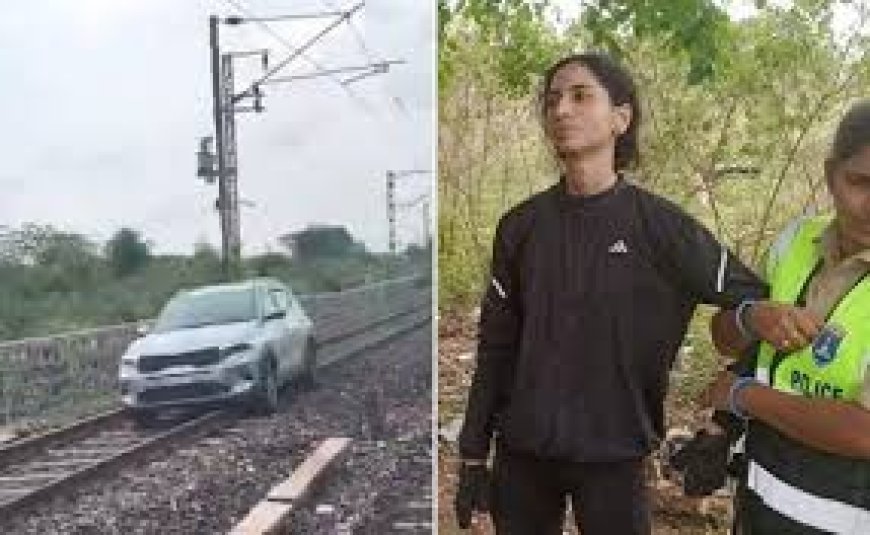 Woman drives car on railway tracks in Telangana, disrupts train services