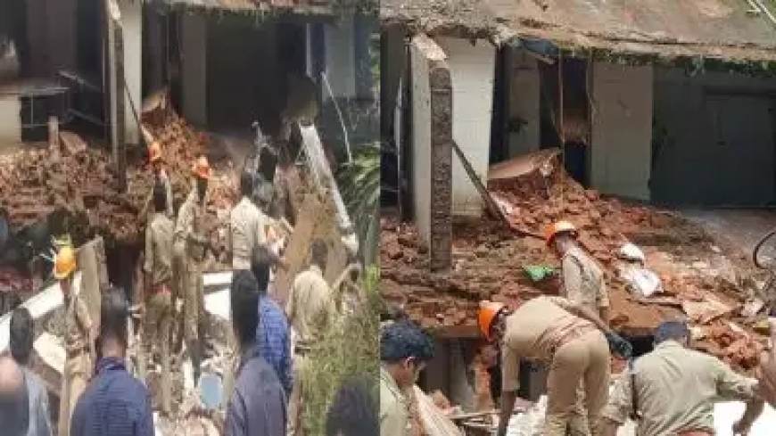 കോട്ടയം മെഡിക്കൽ കോളേജ് ആശുപത്രി കെട്ടിടം ഇടിഞ്ഞുവീണ് സ്ത്രീ മരിച്ചു