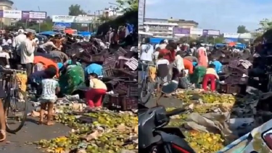 Truck carrying mangoes overturns in Dehradun, then this happens