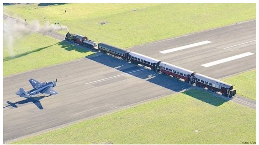 The only airport in the world where a train crosses the runway