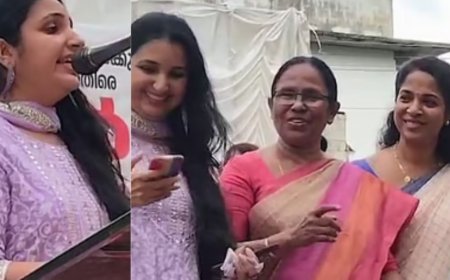 സിപിഎം വേദിയിലെത്തി നടി റിനി ആൻ ജോർജ്; സ്വാഗതം ചെയ്ത് കെ.ജെ. ഷൈൻ