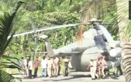 ശബരിമല ദര്ശനം; രാഷ്ട്രപതി സഞ്ചരിച്ച ഹെലികോപ്റ്റര് ഹെലിപാഡിലെ കോണ്ക്രീറ്റില് താഴ്ന്നു