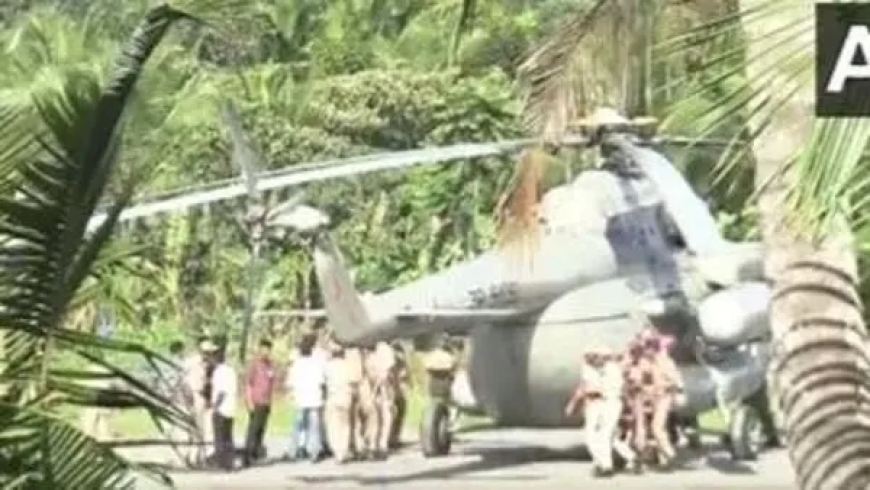 ശബരിമല ദര്ശനം; രാഷ്ട്രപതി സഞ്ചരിച്ച ഹെലികോപ്റ്റര് ഹെലിപാഡിലെ കോണ്ക്രീറ്റില് താഴ്ന്നു