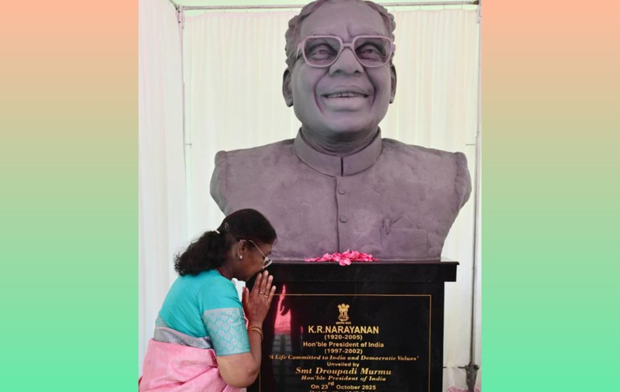 President Murmu unveils statue of KR Narayanan in Kerala, recalls his emphasis on education