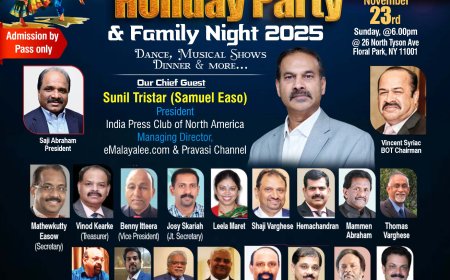 ഗ്രെയ്റ്റർ ന്യൂയോർക്ക് കേരളാ സമാജം ഫാമിലി നെറ്റും വാർഷിക ഡിന്നറും നവം. 23 ഞായറാഴ്ച്ച 5:30-ന്; പ്രവാസി ചാനൽ സാരഥി സുനിൽ ട്രൈസ്റ്റാർ മുഖ്യാതിഥി