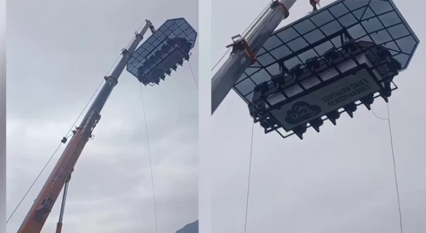 ഇടുക്കി ആനച്ചാലിലെ സ്‌കൈ ഡൈനിങില്‍ കുടുങ്ങിയ അഞ്ചുപേരെയും താഴെയിറക്കി