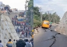 NH66 collapses at Kottiyam; narrow escape for motorists, kids