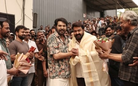 Mammootty honours Mohanlal on Patriot set after Dadasaheb Phalke Award win