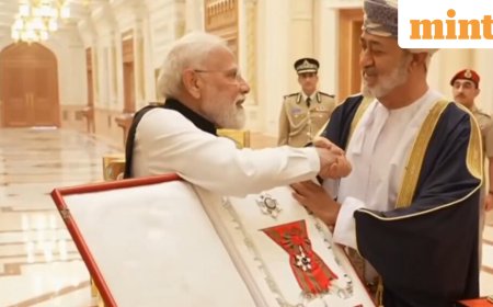 PM Modi conferred with The First Class of the Order of Oman, the Sultanate's national honour — Video