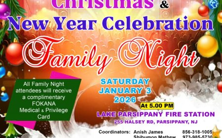 മലയാളീ അസോസിയേഷൻ ഓഫ് ന്യൂജേഴ്‌സിയുടെ (MANJ) ക്രിസ്തുമസ് & ന്യൂ ഇയർ ആഘോഷം ജനുവരി 3 ന്