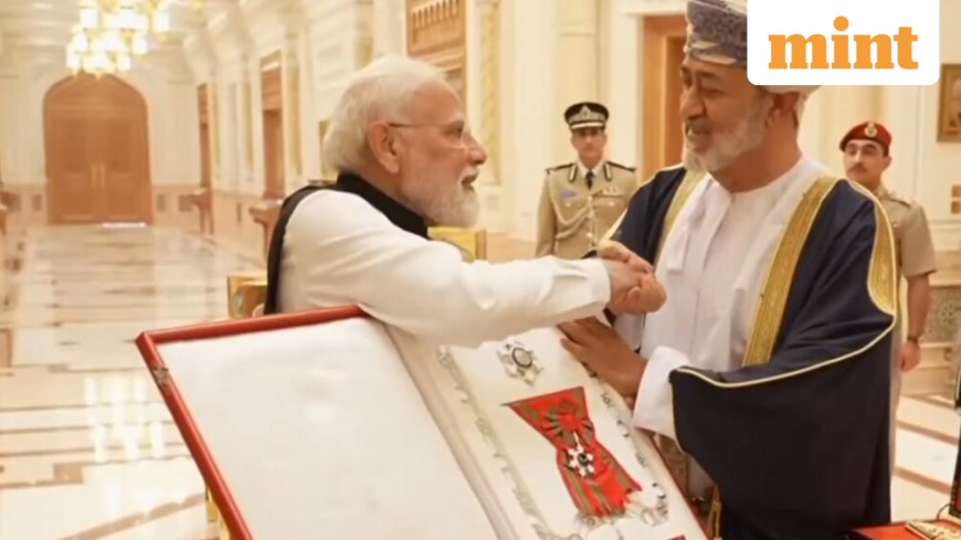 PM Modi conferred with The First Class of the Order of Oman, the Sultanate's national honour — Video