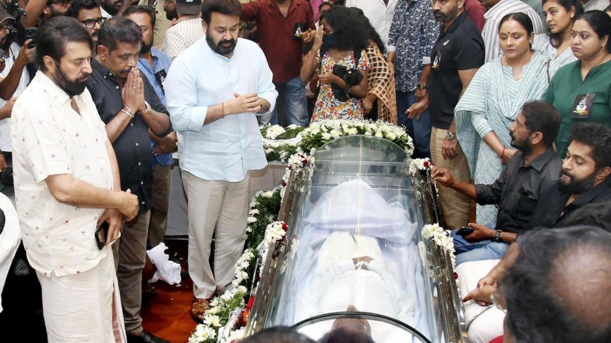 Last rites of Sreenivasan performed with full state honours; Malayalam cinema bids farewell