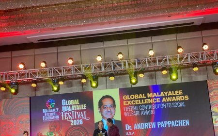 ഗ്ലോബൽ മലയാളി ഫെസ്റ്റിവലിൽ  ആൻഡ്രൂ പാപ്പച്ചന്  ലൈഫ് ടൈം കമ്മ്യൂണിറ്റി സർവീസ് അവാർഡ്: വയനാട്ടിൽ എഐ പാർക്കും ഡാറ്റാ സെന്ററും വരുന്നു