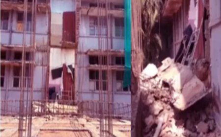 കോട്ടയം മെഡിക്കൽ കോളജിൽ  കോൺക്രീറ്റ് പാളി തകർന്നു വീണ് തൊഴിലാളിക്ക് പരുക്ക്