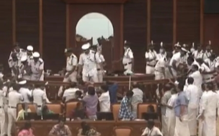 Ruckus in Assembly; shouting matches, physical jostling over Sabarimala gold smuggling case