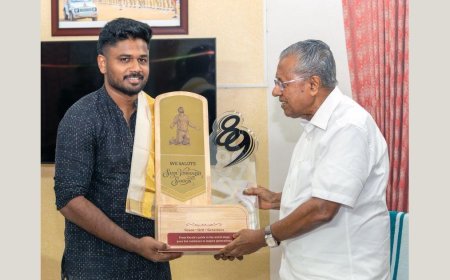 Sanju Samson felicitated by CM and Governor after T20 WC win