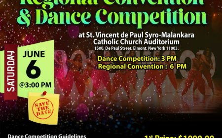 ഫോമാ ന്യൂയോർക്ക് മെട്രോ റീജിയൻ ഗ്രൂപ്പ് ഡാൻസ് മത്സരവും റീജിയണൽ കൺവെൻഷനും ജൂൺ 6 ശനി എൽമോണ്ടിൽ
