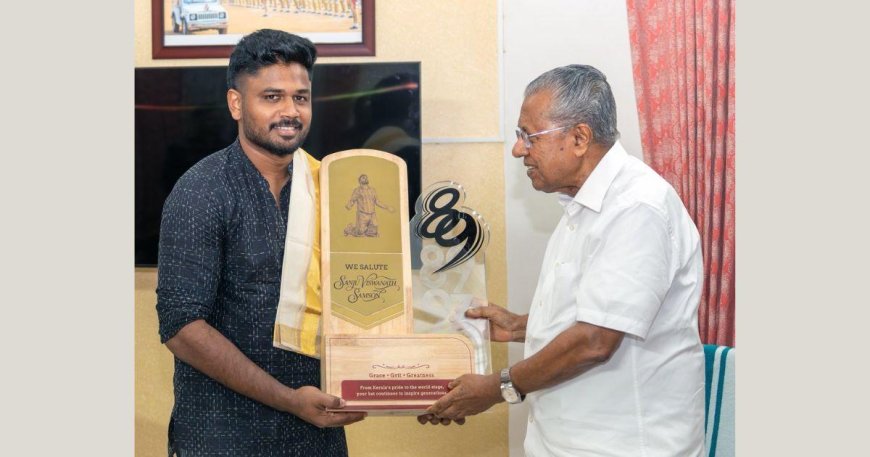 Sanju Samson felicitated by CM and Governor after T20 WC win