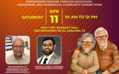 കേരള അസോസിയേഷൻ ഓഫ് ഡാളസും ഇന്ത്യ കൾചറൽ ആന്റ് എഡ്യൂക്കേഷൻ സെന്ററും  സീനിയർ സിറ്റിസൺ ഫോറം സംഘടിപ്പിക്കുന്നു