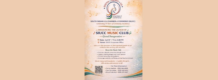ഇനി സ്വൽപം മ്യൂസിക് ആയാലോ ? സംഗീത കൂട്ടായ്മ  അവതരിപ്പിച്ച് സൗത്ത് ഇന്ത്യൻ യു.എസ്. ചേംബർ ഓഫ് കൊമേഴ്സ്