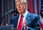 Majority of voters say Trump is using his office for personal gain as president promises ‘America is thriving’