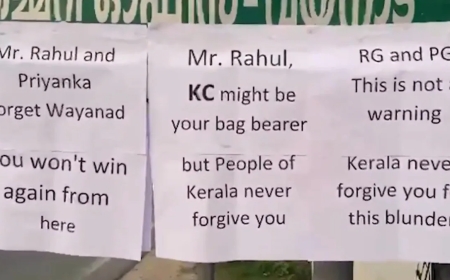 Kerala CM tussle: Posters in Wayanad against Rahul, Priyanka for ‘promoting’ KC Venugopal