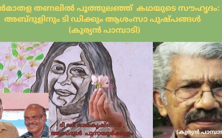 നീർമാതള തണലിൽ പൂത്തുലഞ്ഞ്  കഥയുടെ സൗഹൃദം:  അബ്ദുളിനും ടി ഡിക്കും ആശംസാ പുഷ്പങ്ങൾ (കുര്യൻ പാമ്പാടി)