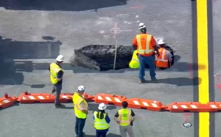 New York airport shuts runway as emergency crews scramble to fix sinkhole
