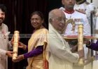മമ്മൂട്ടിയും വെള്ളാപ്പള്ളിയും കെ ടി തോമസും പി നാരായണനും പത്മ അവാർഡുകൾ രാഷ്ട്രപതിയിൽ നിന്ന് ഏറ്റുവാങ്ങി