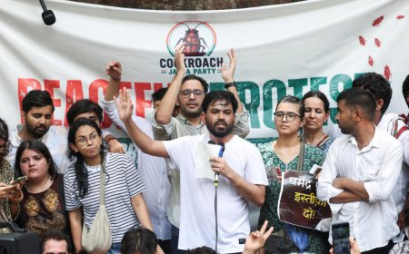 Supporters of India's Gen Z 'cockroach' party stage first protest in New Delhi