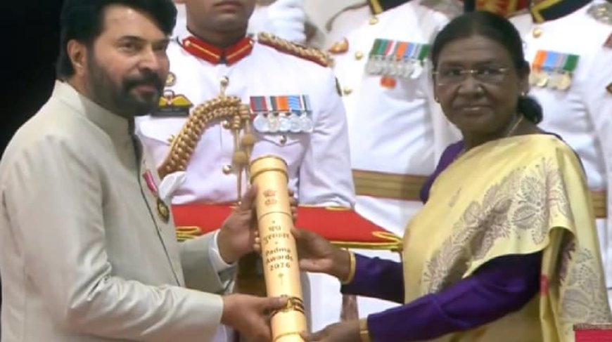 President Murmu confers Padma awards to Mammootty, 64 others