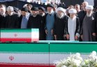 Iran's supreme leader absent as senior officials attend ayatollah's funeral
