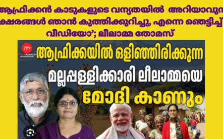 'ആഫ്രിക്കൻ കാടുകളുടെ വന്യതയിൽ  അറിയാവുന്ന അക്ഷരങ്ങൾ ഞാൻ കുത്തിക്കുറിച്ചു, എന്നെ ഞെട്ടിച്ച് ആ വീഡിയോ';  ലീലാമ്മ തോമസ്