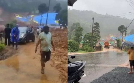 Major landslide hits Wayanad after heavy rains; over 30 feared trapped