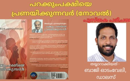പറക്കുംപക്ഷിയെ പ്രണയിക്കുന്നവർ (നോവൽ): പുസ്തക പരിചയം; തയ്യാറാക്കിയത് - ബാജി ഓടംവേലി, ഡാലസ്