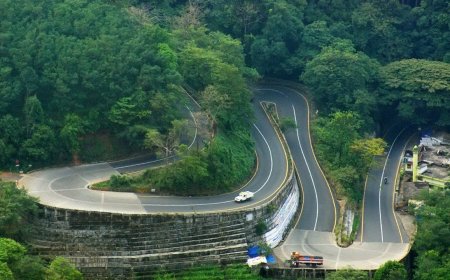 Curbs on Thamarassery Ghat Road