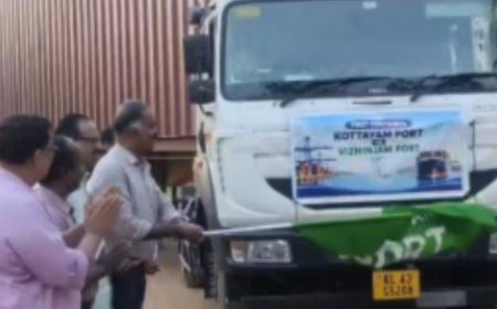 വിഴിഞ്ഞം വഴി  കോട്ടയം പോർട്ടിൽനിന്ന് ആദ്യ കണ്ടെയ്‌നർ പുറപ്പെട്ടു