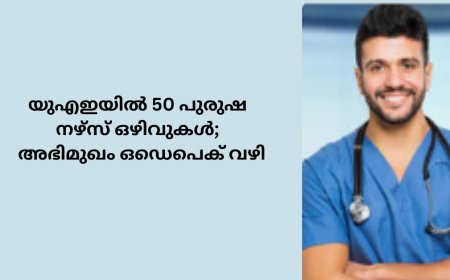യുഎഇയിൽ 50 പുരുഷ നഴ്സ് ഒഴിവുകൾ;  അഭിമുഖം ഒഡെപെക് വഴി