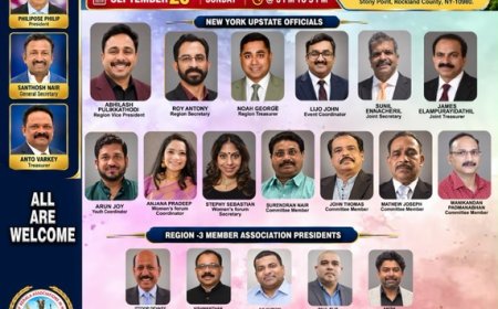 ഫൊക്കാന- ന്യൂയോർക് റീജിയൻ 3 ഭരണസമിതിയുടെ പ്രവർത്തന  ഉൽഘാടനം  സെപ്റ്റംബർ 20 ഞായറാഴ്ച വൈകിട്ട്