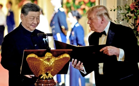 US and China must act as responsible powers together, Xi says as Trump toasts friendship at state dinner
