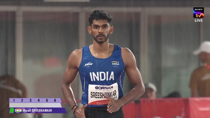 Murali Sreeshankar from Kerala wins his 2nd Asian Games medal in men's long jump (silver)