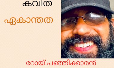 ഏകാന്തത : കവിത ; റോയ് പഞ്ഞിക്കാരൻ